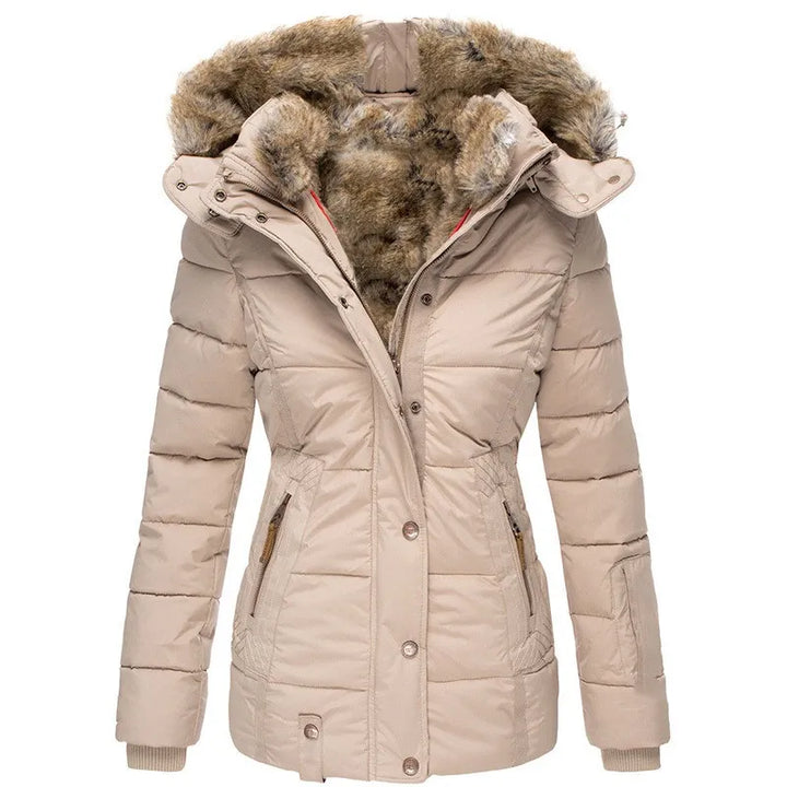 AUDREY | Warme Winterjas Met Bontvoering