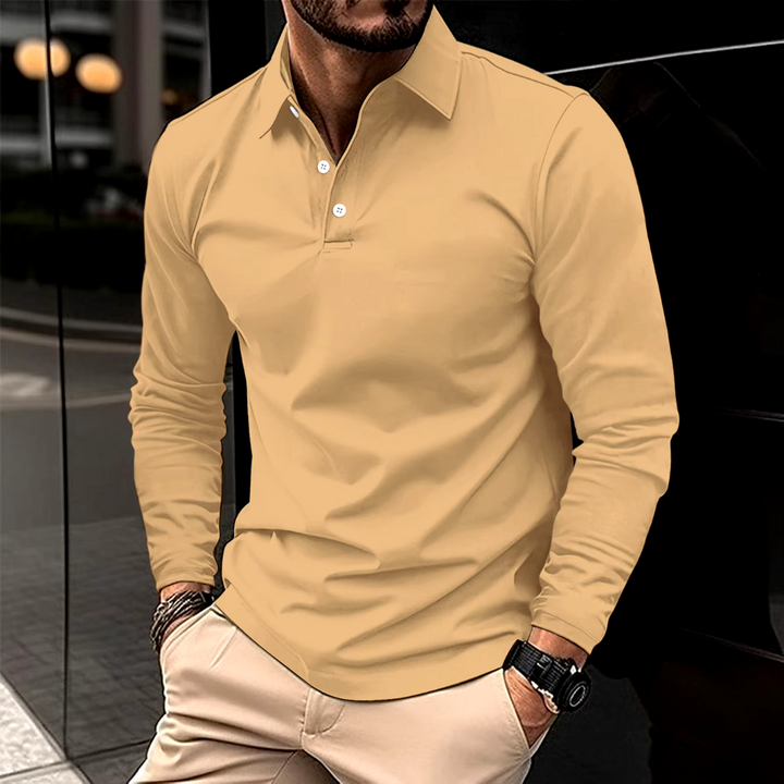 Marco | Casual polo met lange mouwen