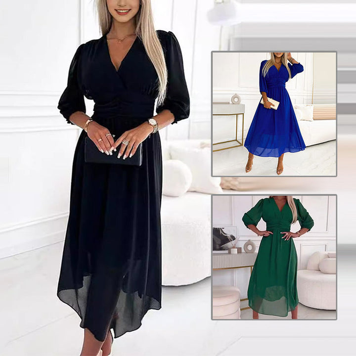 Amelia - Lightweight chiffon V-neck dress
