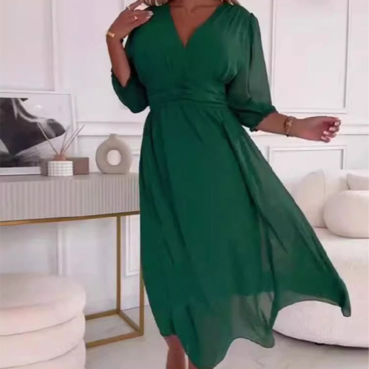 Amelia - Lightweight chiffon V-neck dress