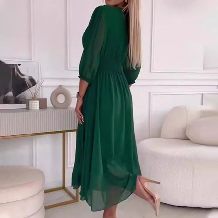 Amelia - Lightweight chiffon V-neck dress