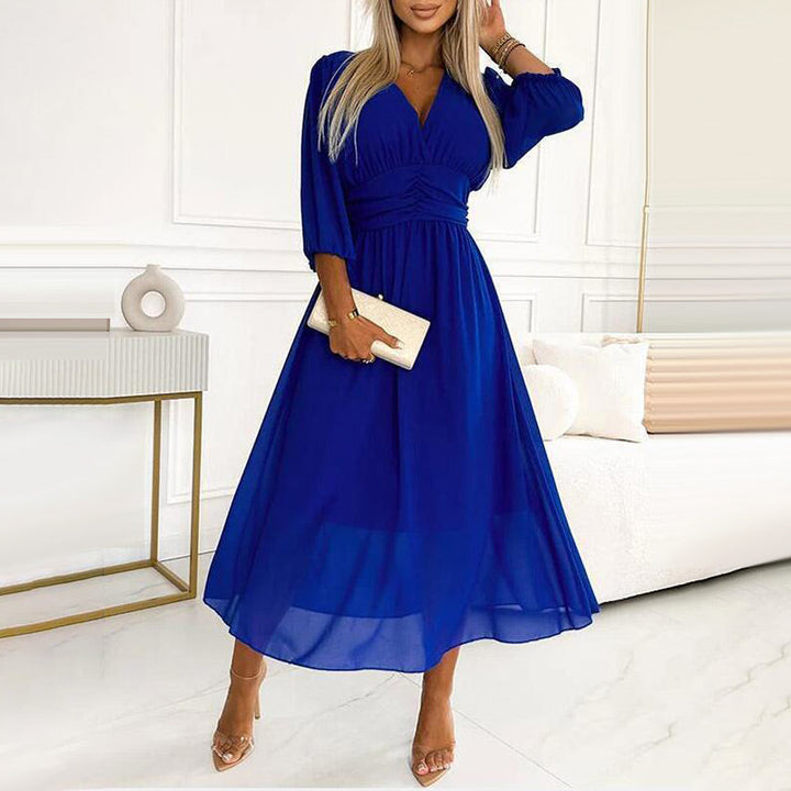 Amelia - Lightweight chiffon V-neck dress
