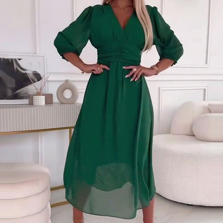 Amelia - Lightweight chiffon V-neck dress