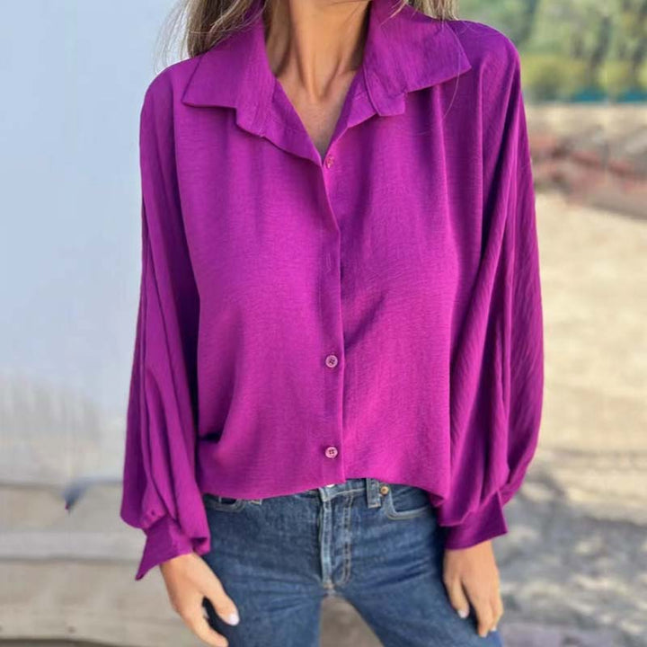 Clara | Chique blouse met fluwelen afwerking