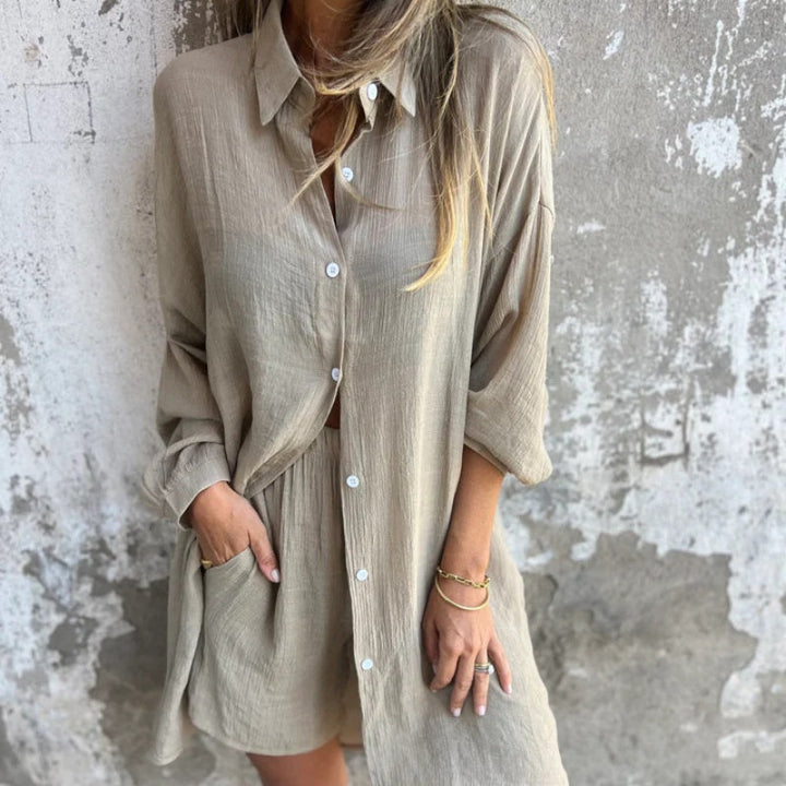 Isabelle - long sleeve shirt and shorts set