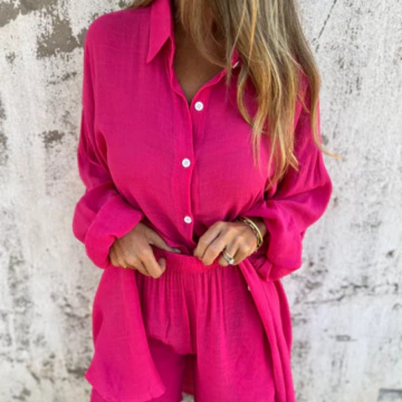 Isabelle - long sleeve shirt and shorts set