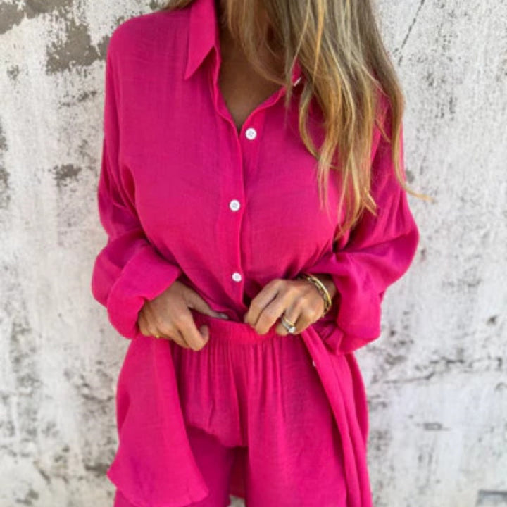 Isabelle - long sleeve shirt and shorts set
