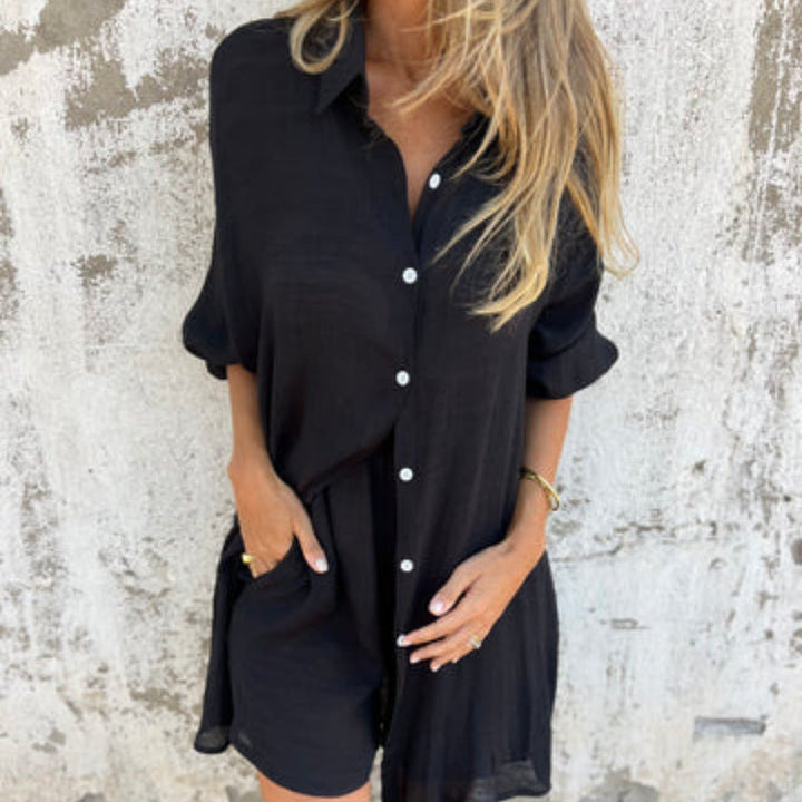 Isabelle - long sleeve shirt and shorts set