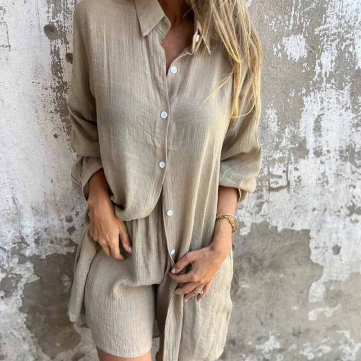 Isabelle - long sleeve shirt and shorts set
