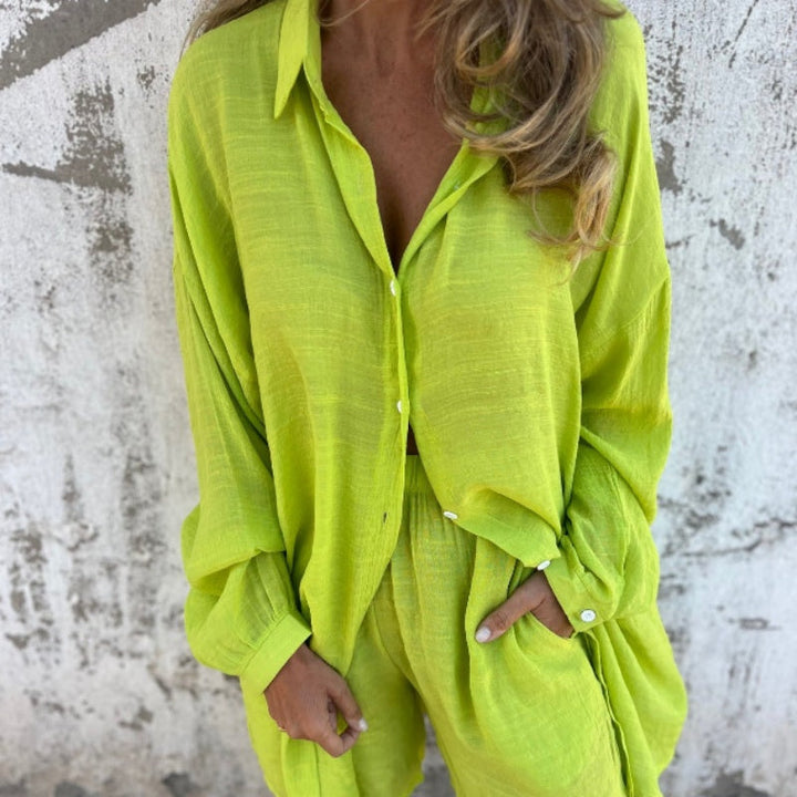 Isabelle - long sleeve shirt and shorts set